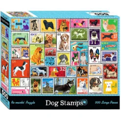 500-Piece Puzzle: Dog Stamps (Clearance)